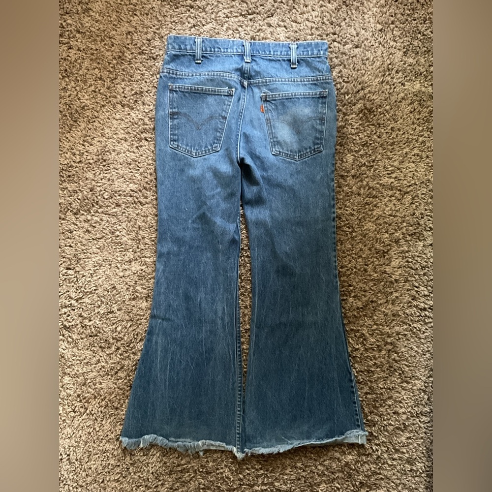 Levi's Blue Flare Jeans - Frayed Hem